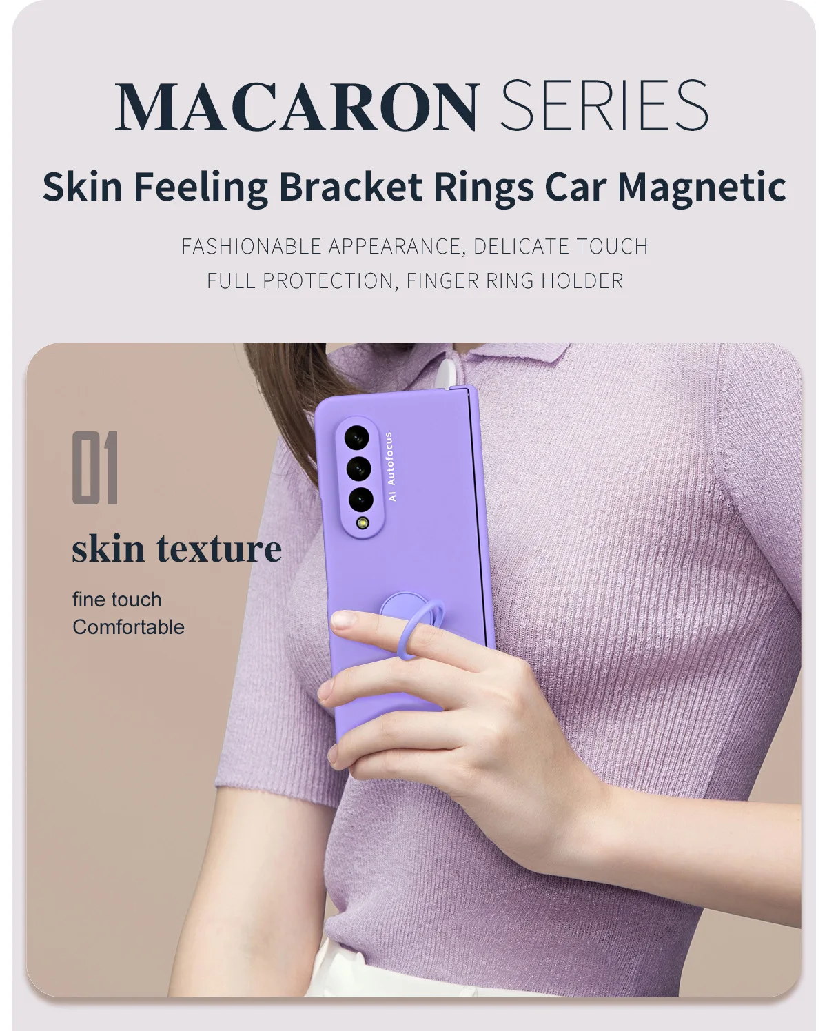 Matte Frosted Car Magnetic With Screen Protector Fashion Phone Case For Samsung Galaxy Z Fold5 Fold4 Fold3 Fold2 Protective Case Featured