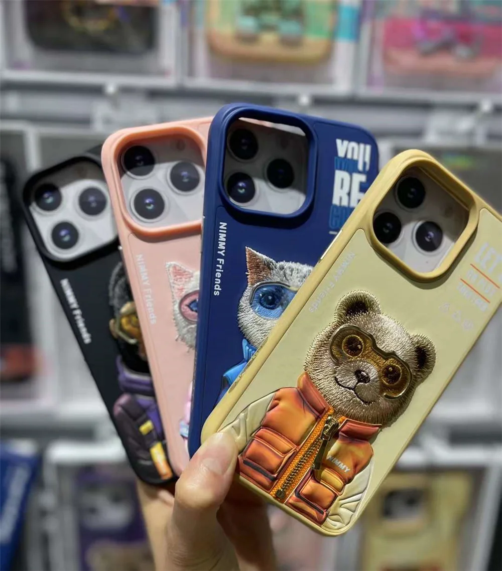 New High Quality Pet Protect Cover Lovely Cool Knitted Embroidery Couple Gift Phone Cases For Iphone13 Series Gallery 1