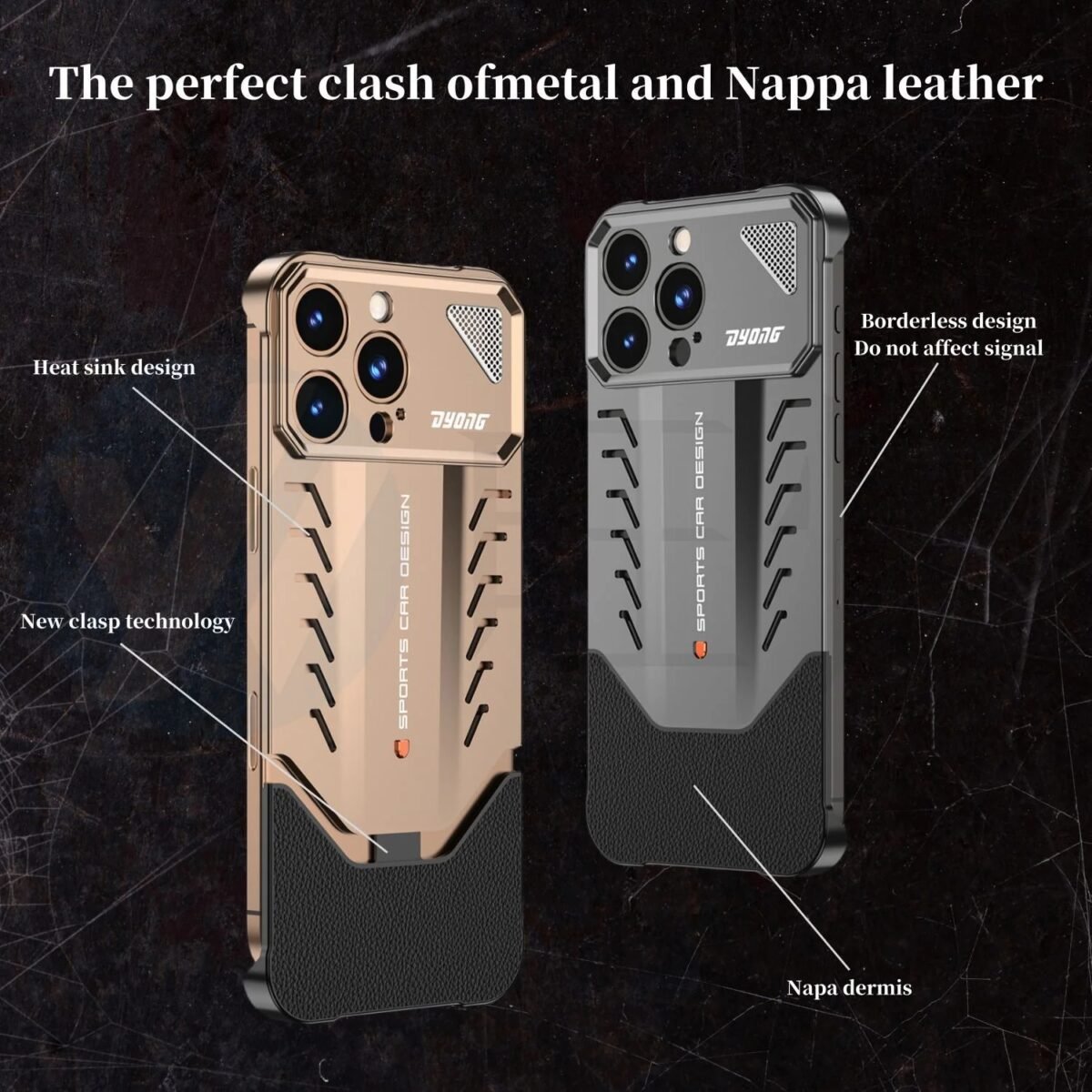 Premium Dual Metal Case For Iphone 14 15 16 Pro Max Heat Dissipation Shockproof Gallery 10