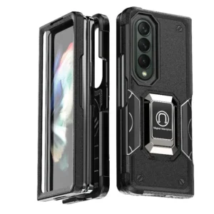 Ring Holder Plastic Phone Case For Samsung Galaxy Z Fold 5 4 Fold5 Fold4 5g Magnetic Shockproof Protective Cover Featured