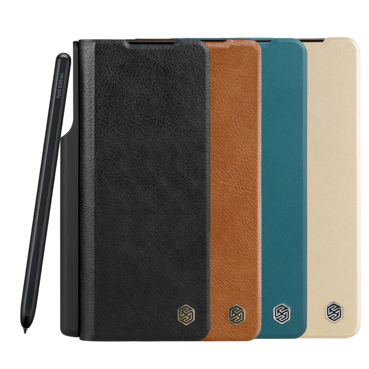 S Pen Holder Leather Flap Elite Cover For Samsung Galaxy Fold3 Fold4 Gallery 10