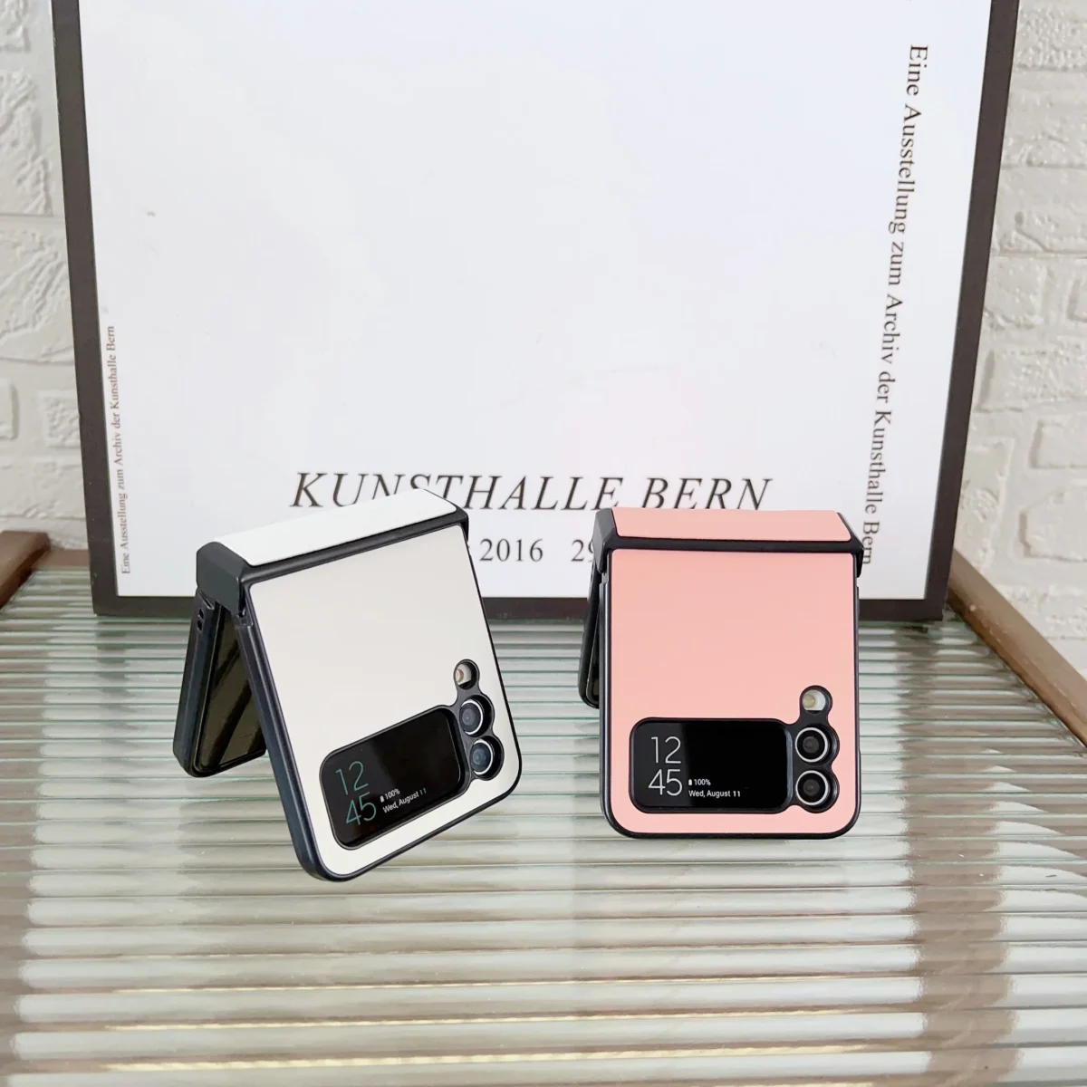 Skin Feel Leather Texture Anti Scratch Shockproof Case For Samsung Galaxy Z Flip3 Flip4 Gallery 5