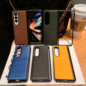 Stylish Shockproof Durable Denim British Style For Galaxy Z Fold 3 Fold 4 Featured