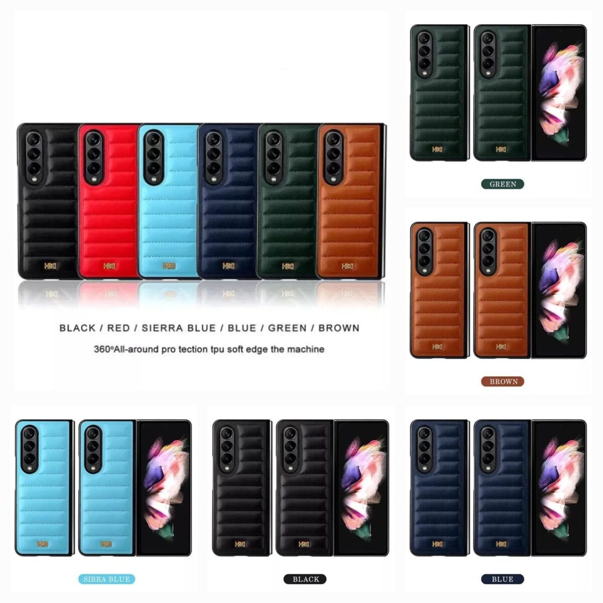 Top Rated Couch Patterned Cushion Feel Leather Case For Galaxy Z Fold 3 4 Gallery 1