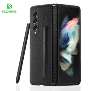 Ultra Thin Design With S Pen Slot Genuine Leather Elite Case For Samsung Galaxy Z Fold3 Fold4 Featured