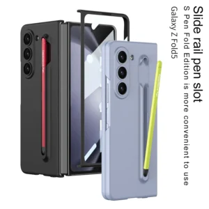 Ultra Thin Shell Film Integrated Z Fold5 Pen Slot Protective Cover Case With Stylus For Samsung Z Fold5 Featured