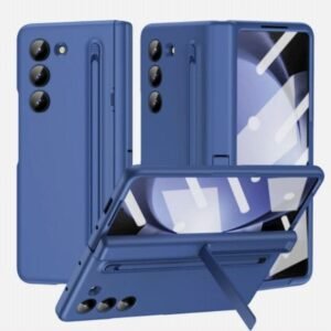 All Rounder Matte Finish Case With S Pen & Holder, Hinge Protector, Screen Protector, Cam Protector & Kickstand For Galaxy Z Fold3 Fold4 Fold5