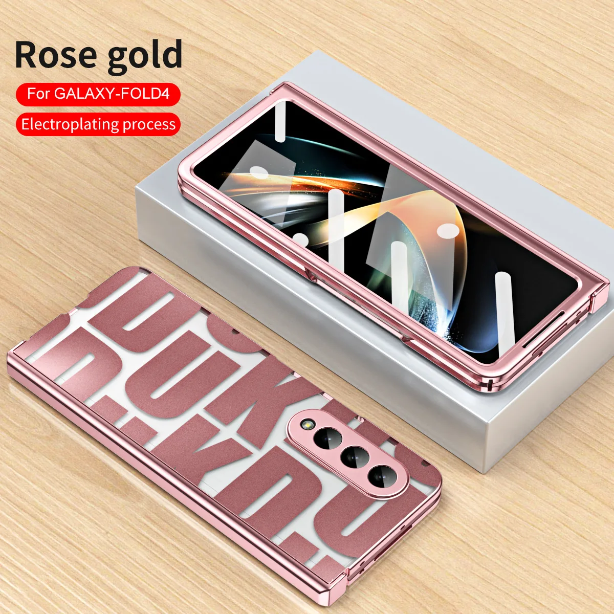 Tide Electroplate Transparent Full Cover with Glass Protective Phone Case for Samsung Galaxy Z Fold5 Fold4 Fold3 Fold2 Housings | Gaffar India