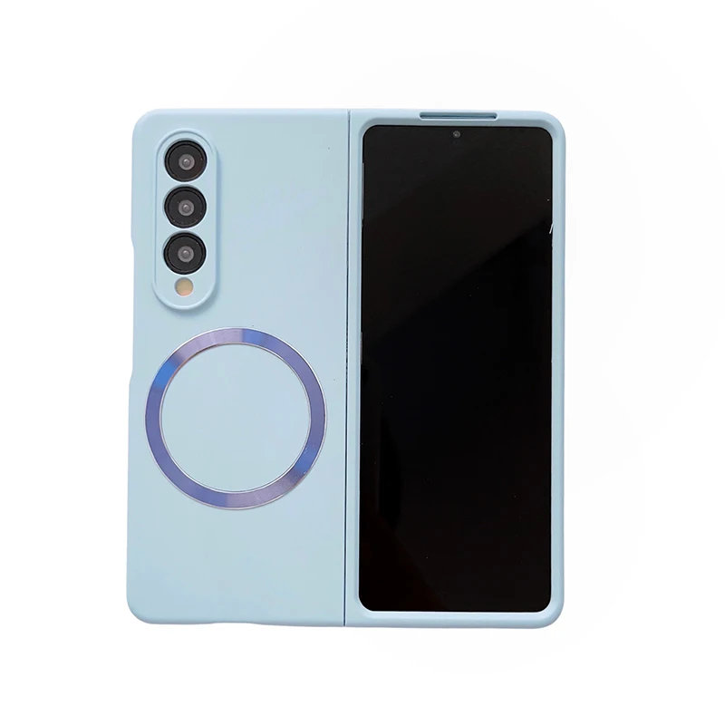 Macaron Skin Sensing Magnetic Suction Hard Mobile Phone Case Cover For Samsung Galaxy Z Fold 4 Fold 3 Fold4 Fold3