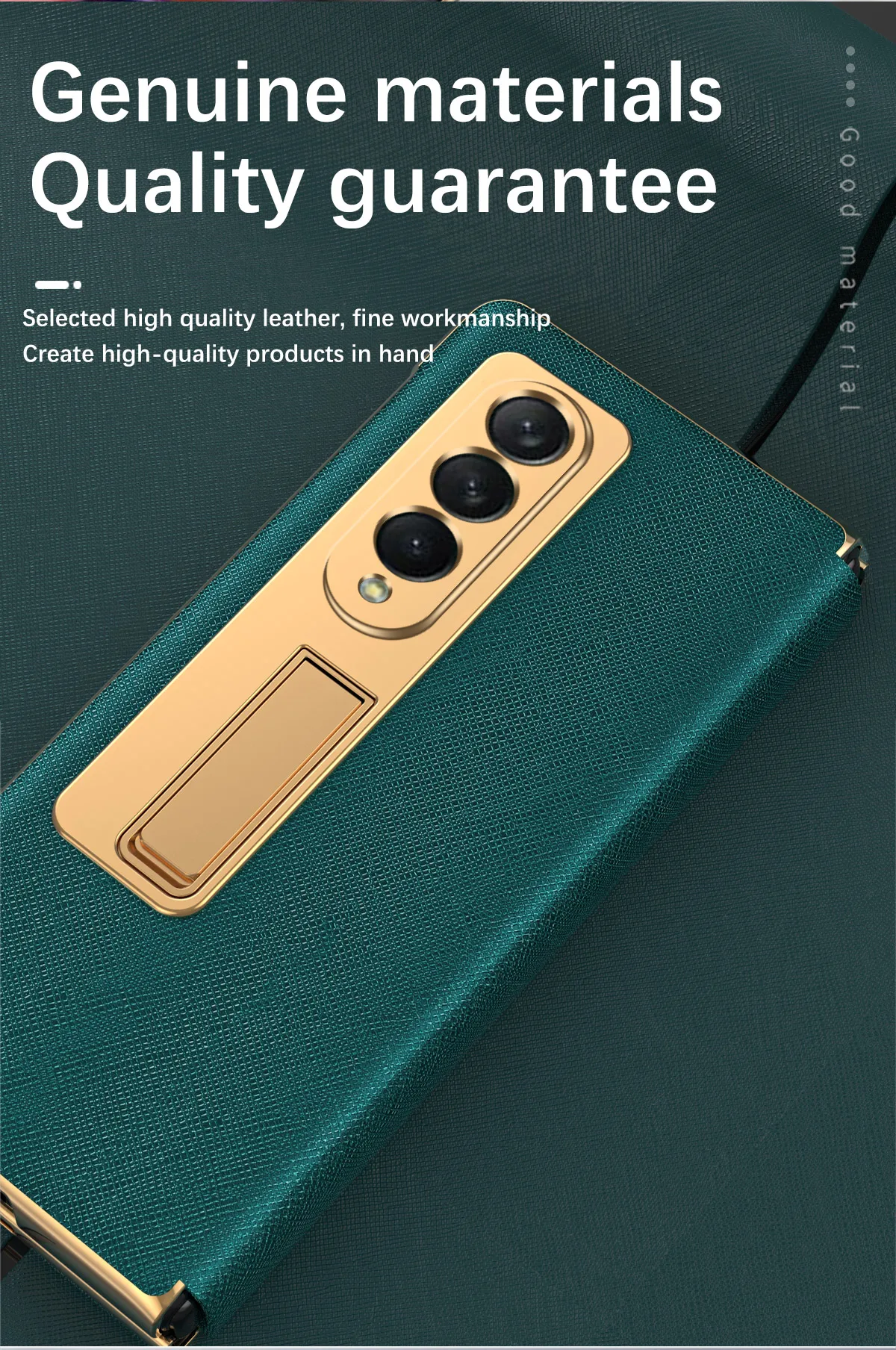 For Samsung Galaxy Z Fold 5 Case Hinge Leather Plating Fold 4 3 2 With S Pen Holder 360 Full Screen Protector Kickstand Cover | Gaffar India