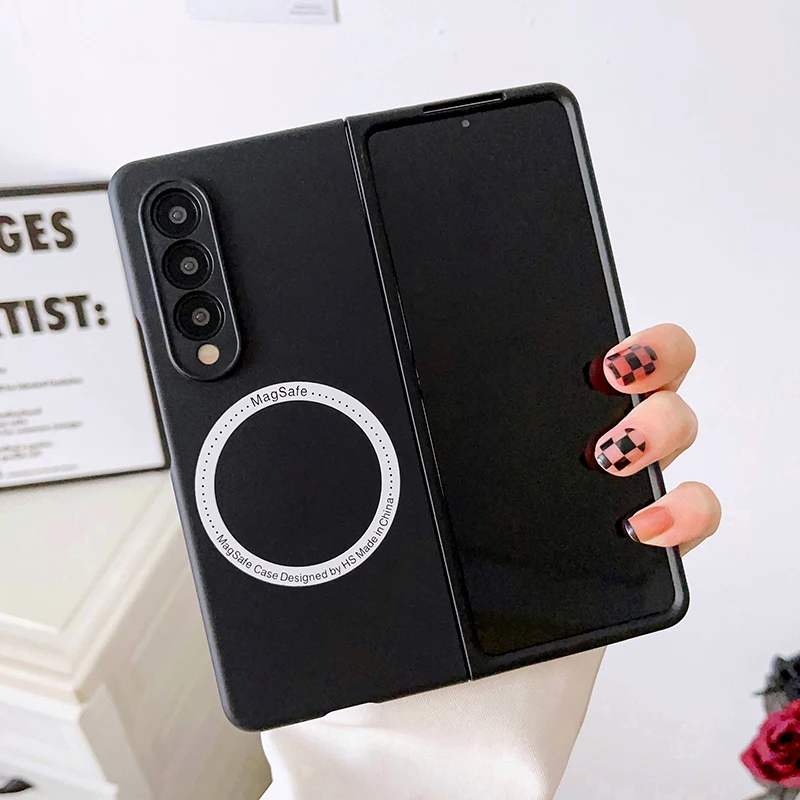 Macaron Skin Sensing Magnetic Suction Hard Mobile Phone Case Cover For Samsung Galaxy Z Fold 4 Fold 3 Fold4 Fold3