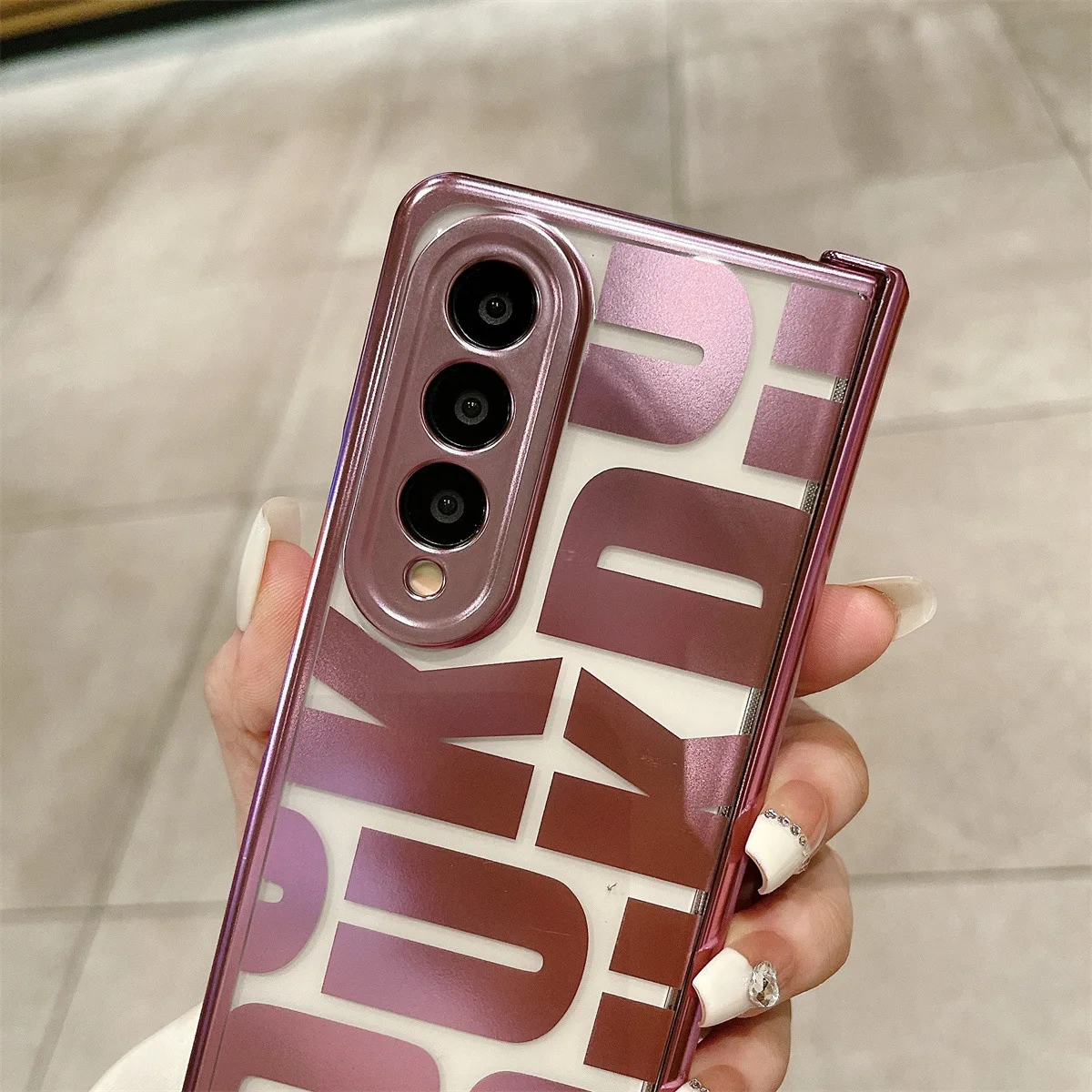 Tide Electroplate Transparent Full Cover with Glass Protective Phone Case for Samsung Galaxy Z Fold5 Fold4 Fold3 Fold2 Housings | Gaffar India
