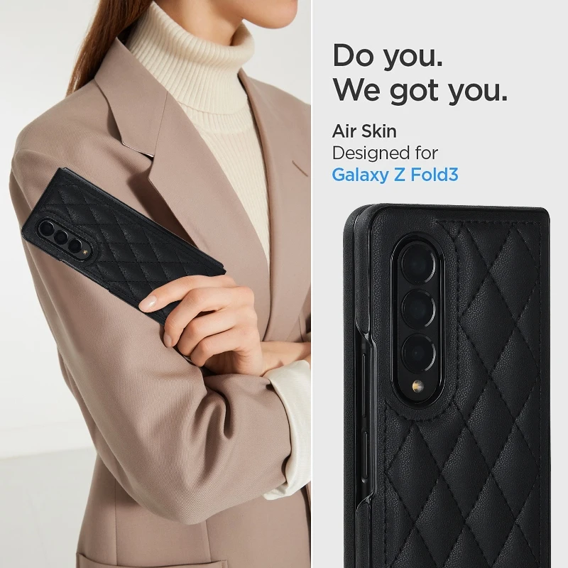 Soft Solid Color Leather Folding Phone Cover For Samsung Galaxy Z Fold 5 4 3 Full Protection Shockproof Flip Phone Case Gifts | Gaffar India