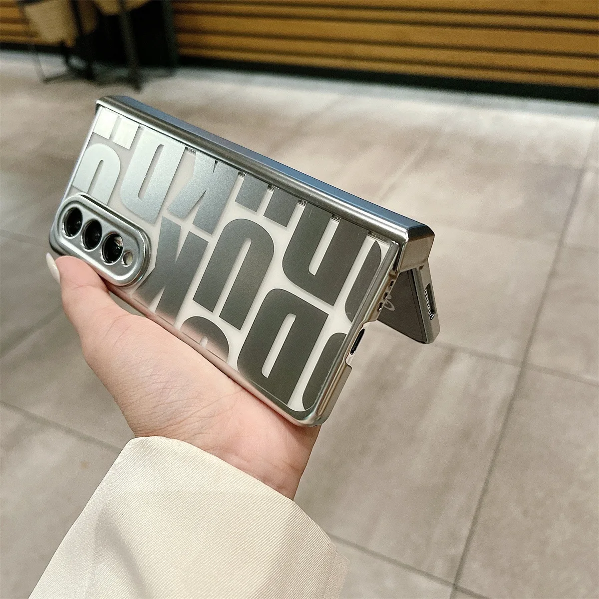 Tide Electroplate Transparent Full Cover with Glass Protective Phone Case for Samsung Galaxy Z Fold5 Fold4 Fold3 Fold2 Housings | Gaffar India