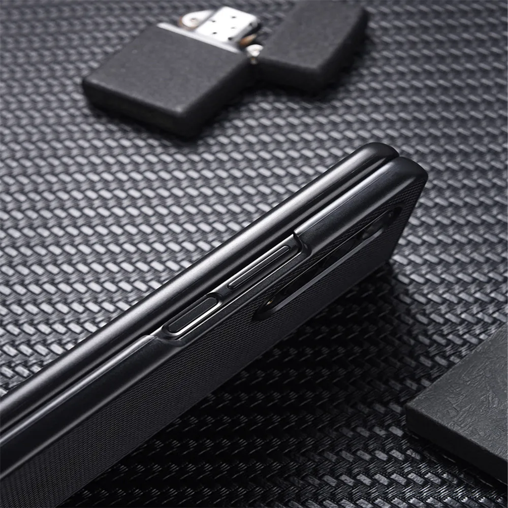 Korean Rhombic Ring Holder Stand Leather Case For Samsung Galaxy Z Fold 5 Case For Galaxy Z Fold 4 Cover Z Fold3 Capa Z Fold5 | Gaffar India