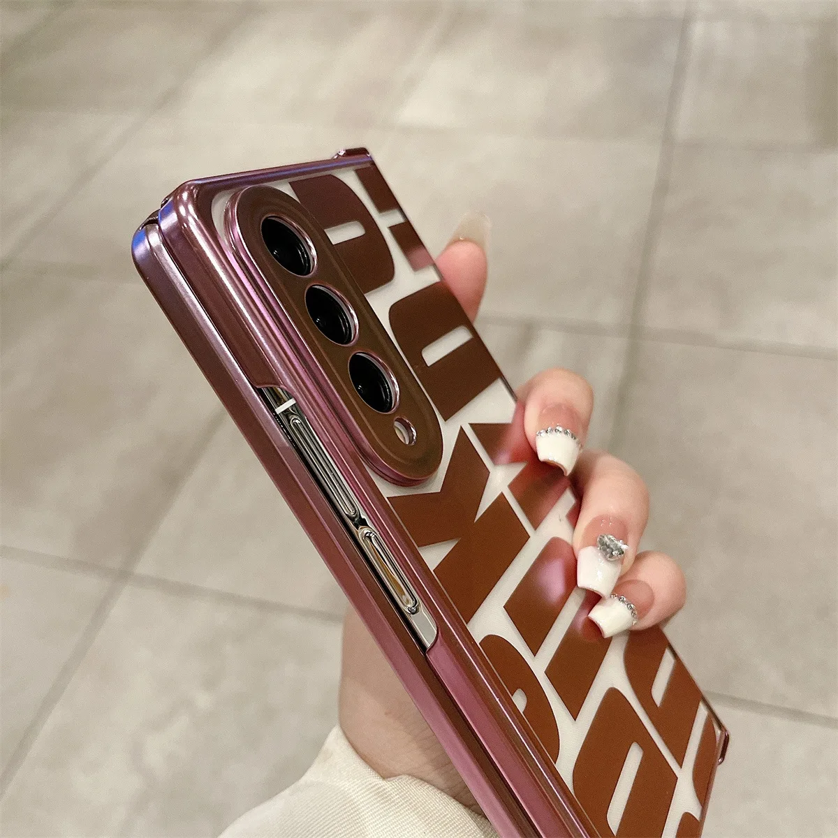Tide Electroplate Transparent Full Cover with Glass Protective Phone Case for Samsung Galaxy Z Fold5 Fold4 Fold3 Fold2 Housings | Gaffar India