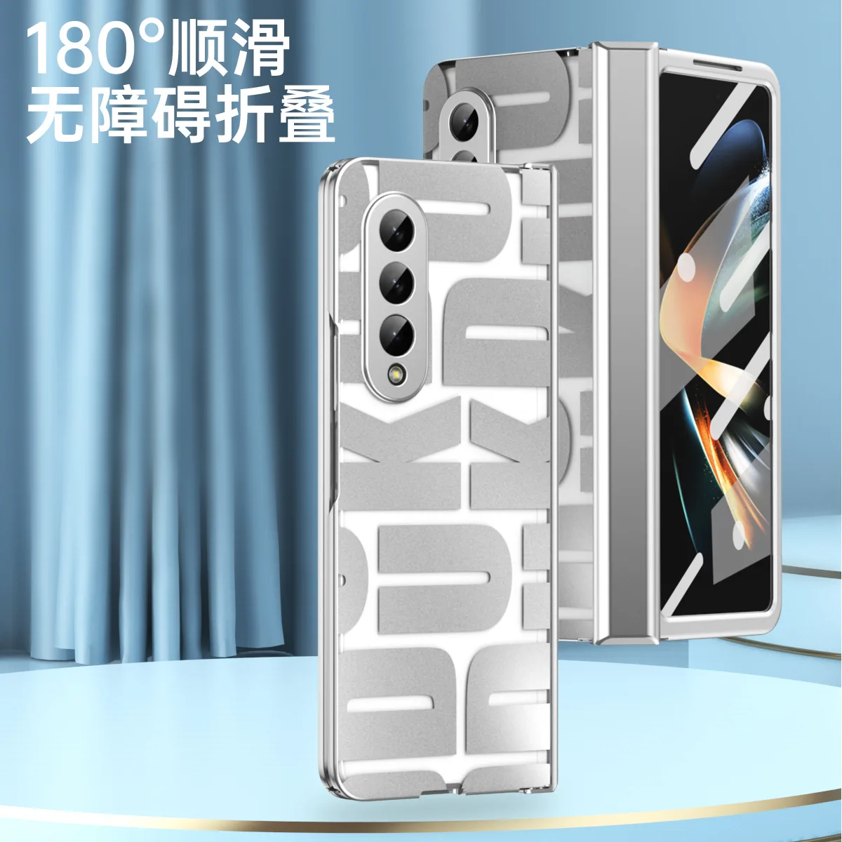 Tide Electroplate Transparent Full Cover with Glass Protective Phone Case for Samsung Galaxy Z Fold5 Fold4 Fold3 Fold2 Housings | Gaffar India