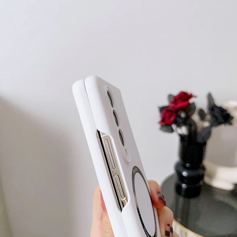 Macaron Skin Sensing Magnetic Suction Hard Mobile Phone Case Cover For Samsung Galaxy Z Fold 4 Fold 3 Fold4 Fold3