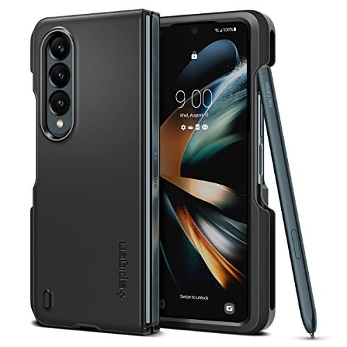 Thin fit p for samsung galaxy z fold 4 case, galaxy z fold 4 back cover  - black