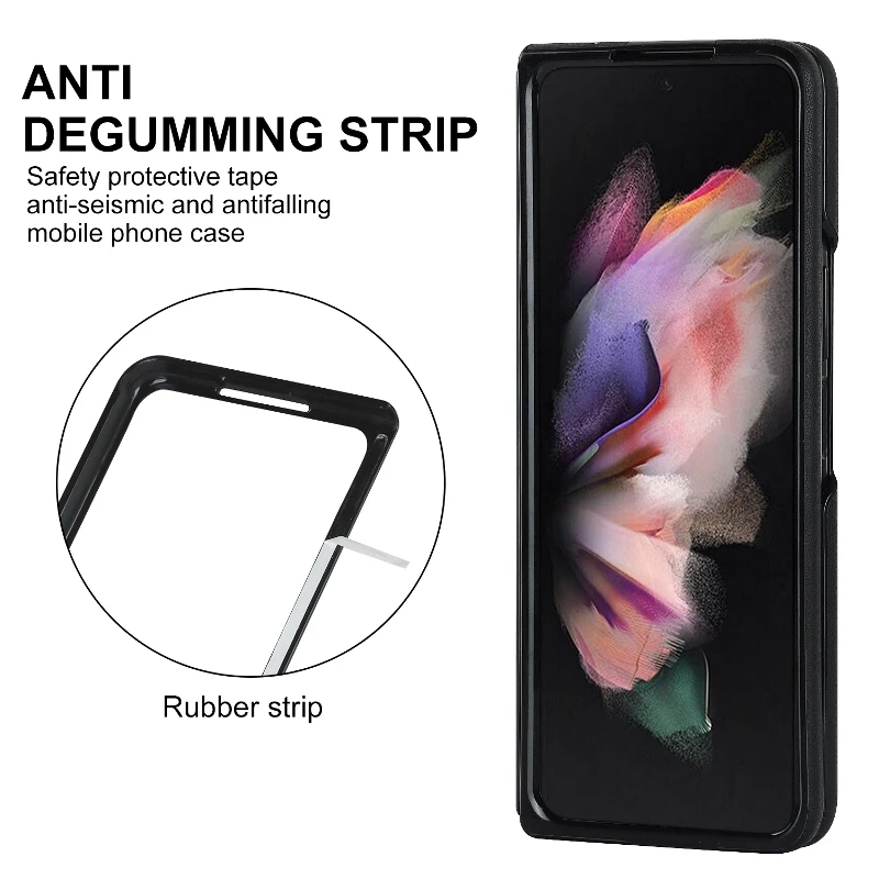 Soft Solid Color Leather Folding Phone Cover For Samsung Galaxy Z Fold 5 4 3 Full Protection Shockproof Flip Phone Case Gifts | Gaffar India