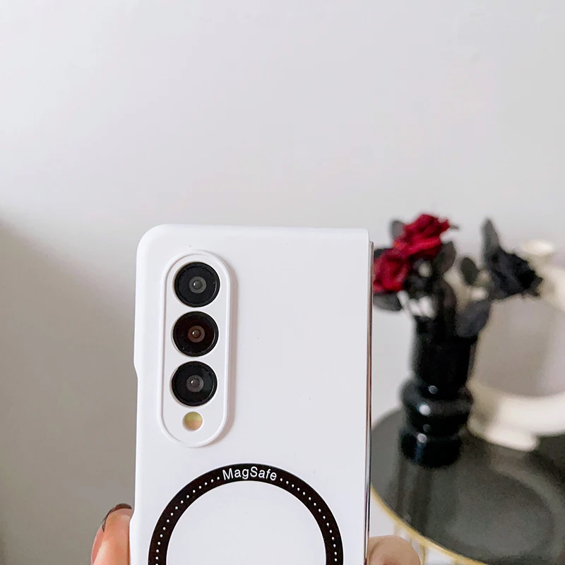 Macaron Skin Sensing Magnetic Suction Hard Mobile Phone Case Cover For Samsung Galaxy Z Fold 4 Fold 3 Fold4 Fold3