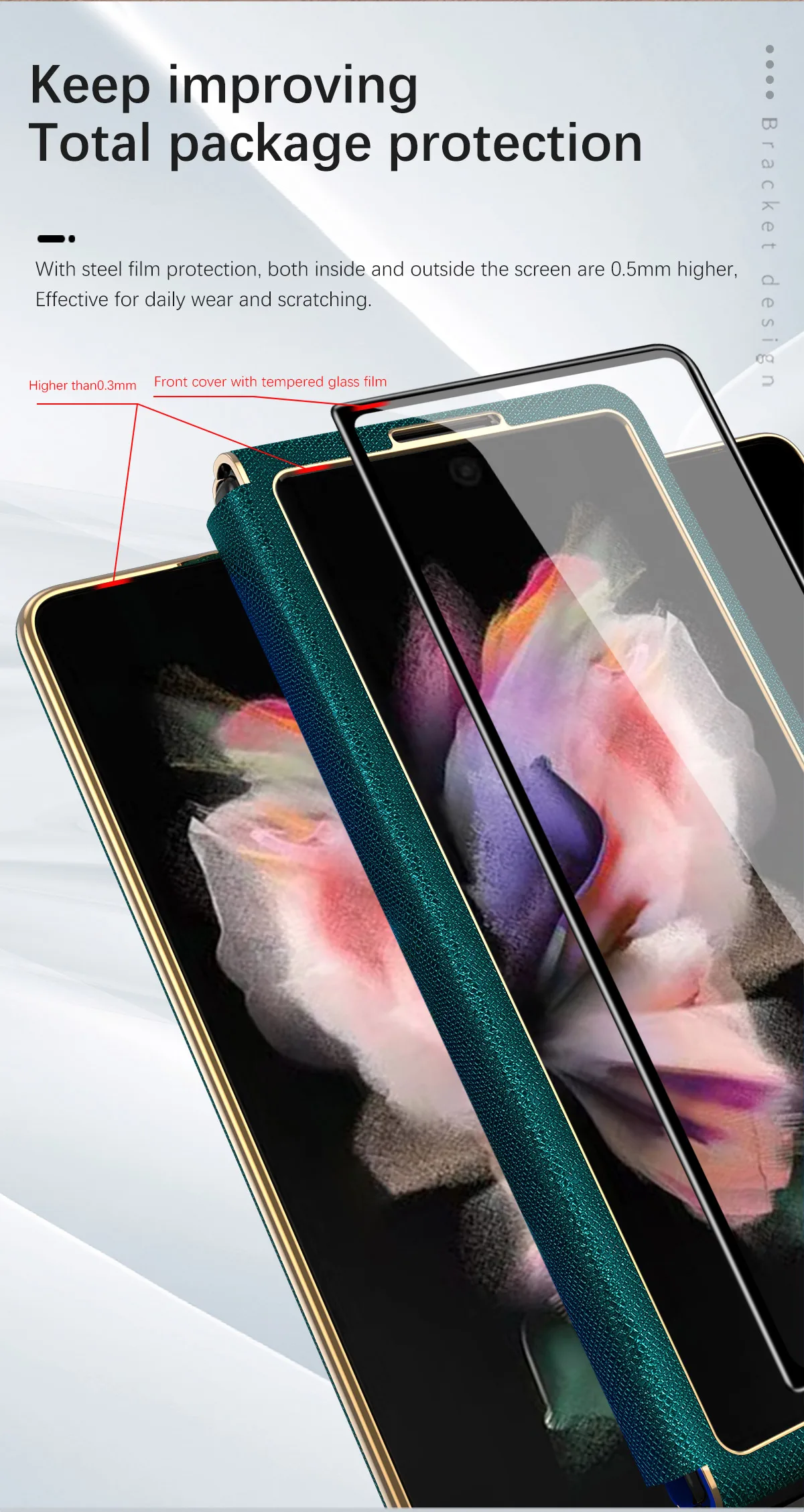 For Samsung Galaxy Z Fold 5 Case Hinge Leather Plating Fold 4 3 2 With S Pen Holder 360 Full Screen Protector Kickstand Cover | Gaffar India
