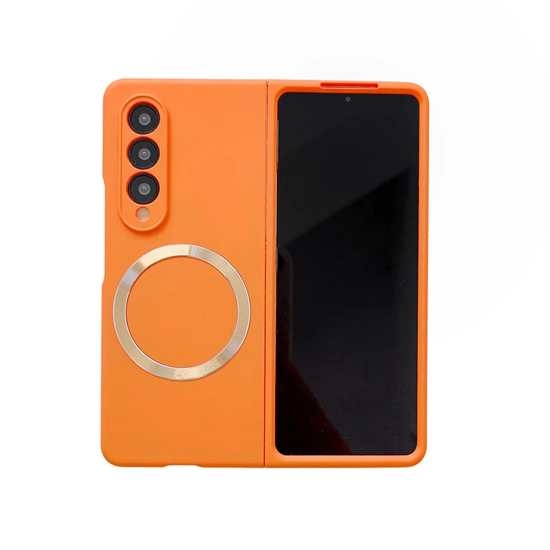 Macaron Skin Sensing Magnetic Suction Hard Mobile Phone Case Cover For Samsung Galaxy Z Fold 4 Fold 3 Fold4 Fold3