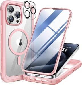 360° Full-Body Protection Case for iPhone 15 / 16 Pro Max – Built-in Screen Guard + Camera Protector | MagSafe Compatible