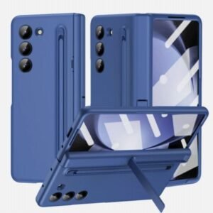 All Rounder Matte Finish Case With S Pen & Holder, Hinge Protector, Screen Protector, Cam Protector & Kickstand For Galaxy Z Fold3 Fold4 Fold5