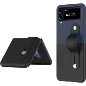 Back Case/Cover For Samsung Galaxy Z Flip 4 / Flip4 5G Ultra-Thin Lightweight Leather Strap Kickstand Case/Cover Shock Proof Stylish