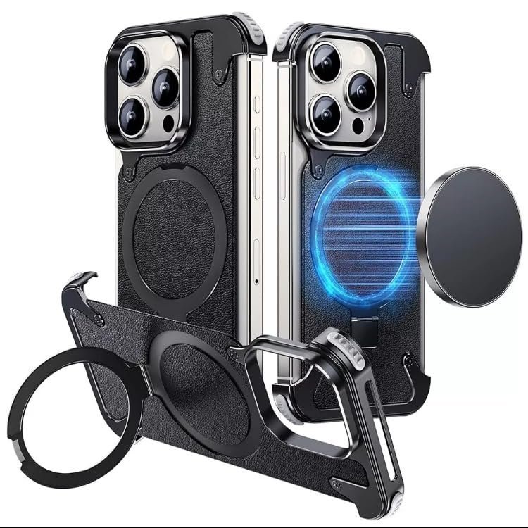 Back Cover Case For Iphone 13 Pro Shockproof Protective Pivot Metal Matte Armor Kickstand Case For Men & Boys