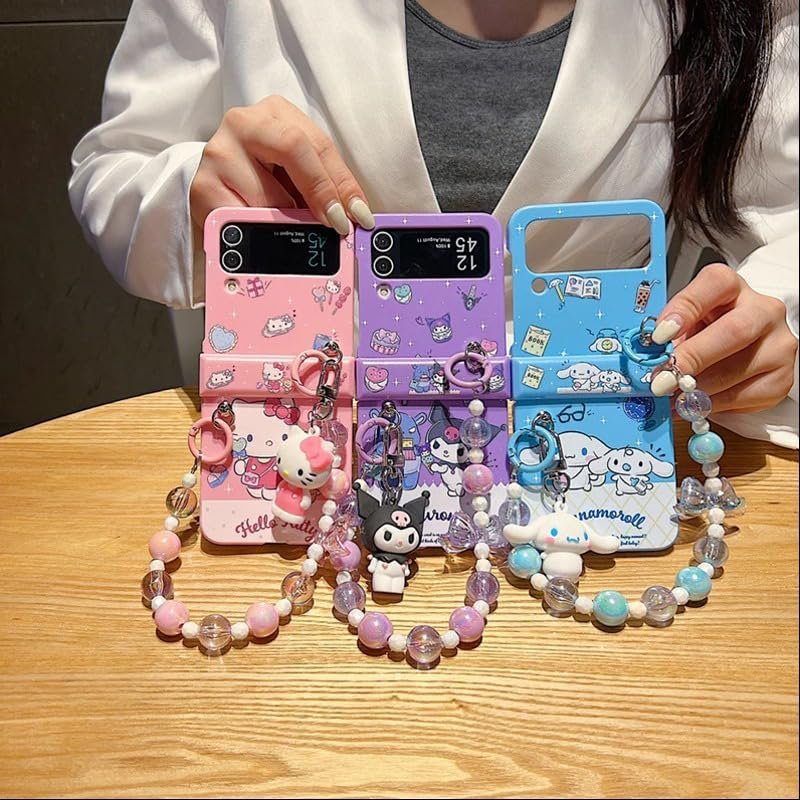 | Wholesale Price at Gaffar India Back Cover Case For Samsung Galaxy Z Flip5 Scratch Resistant Anti-Slip Tpu Shockproof Protective Durablecute Candy Hello Kitty Kuromi Case For Girls & Women - Image 5