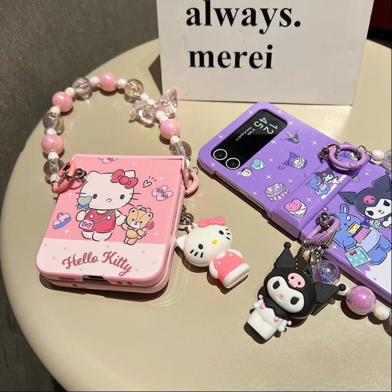 | Wholesale Price at Gaffar India Back Cover Case For Samsung Galaxy Z Flip5 Scratch Resistant Anti-Slip Tpu Shockproof Protective Durablecute Candy Hello Kitty Kuromi Case For Girls & Women - Image 6