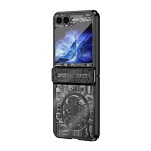 Back Cover Case For Samsung Galaxy Z Flip4 Shockproof Protective Mechanical Integrated Electroplating Case For Men & Boys