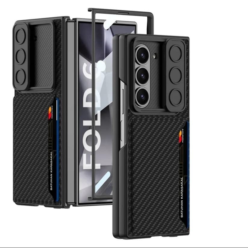 Back Cover Case For Samsung Galaxy Z Fold6 Shockproof Protective Sliding Window Wallet Case For Men & Boys