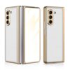 Back Cover For Samsung Galaxy Z Fold 5 / Fold5 5G Electroplated Leather Built-In Screen Protector Case
