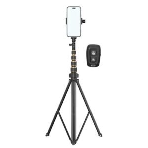 Boltove Aluminium Tripod Stand 200Cm With Bluetooth Remote & Mobile Holder – Ideal For Ring Light, Camera & Video Recording