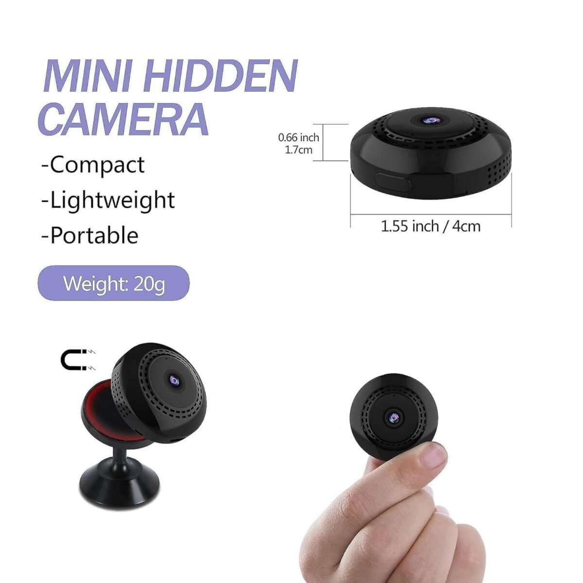 Camleigh Spy Magnet Mini Spy Magnetic Live Stream Night Vision Ip Wireless 1080P V380Pro Wifi Cctv Security Camera For Home Outdoor High Hd Focus Hidden Camera For Home Offices Security - Image 3