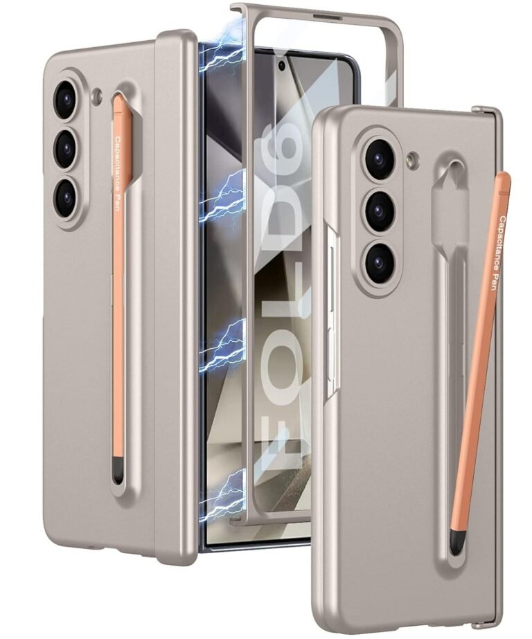 Case/Cover With Magnetic Hinge Cover, Front Glass Protector & Pen For Samsung Galaxy Z Fold6 / Galaxy Fold 6 Case Cover