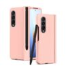 Case for Samsung Galaxy Z Fold 4, Hinge S Pen Holder Hard PC Cover with S Pen Replacement, Full Protection (Pink)