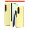 Case for Samsung Galaxy Z Fold 4, Hinge S Pen Holder Hard PC Cover with S Pen Replacement, Full Protection (Yellow)