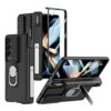 Case for Samsung Galaxy Z Fold 4 with Slide Camera Cover & S Pen Holder, [Hinge Protection] [360°Stand Ring Holder [Built in Screen Protector] [Folding Kickstand] Heavy Duty Protective Case (Black)