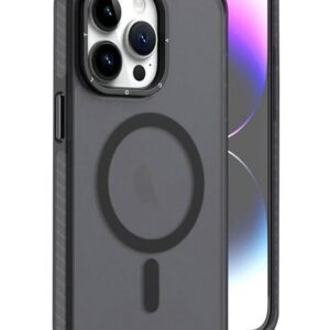 COVEROLOGY Designed for iPhone 15 Pro Max Case, Compatible with Magsafe |Military Grade Drop Protective| Translucent Matte Back Cover case for iPhone 15 Pro Max (Titanium Black)