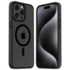 Czartech Native Back Cover for iPhone 15 Pro max Magsafe Clear Black case (Tough Polycarbonate Back I 5ft Drop Protection Tested I Transparent)