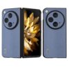 DAMONDY Compatible for OnePlus Open Phone Case, Carbon Fiber Pattern PU Leather Case, Ultra Slim Protective Case for OnePlus Open - Blue