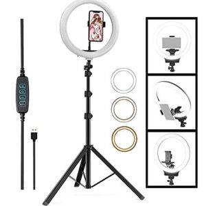 Ddlc 14 Inch Ring Light With Stand Tripod, Led Circle Lights With Phone Holder For Selfie Camera Photography Makeup Video Live Streaming And Vlogging