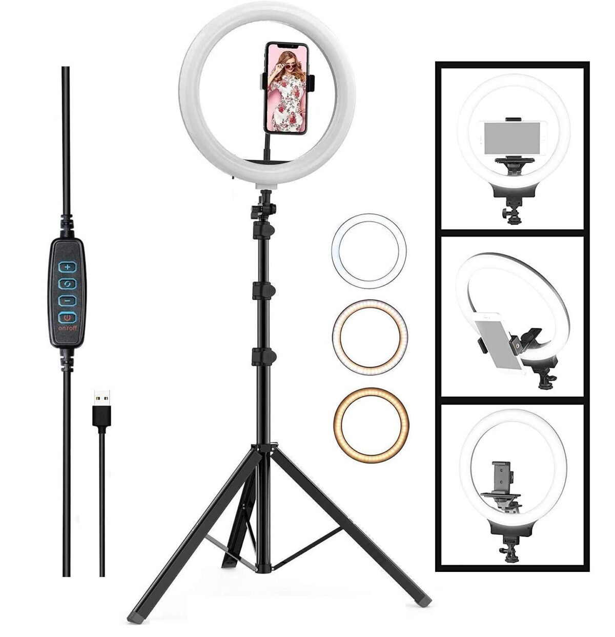 Ddlc 14 Inch Ring Light With Stand Tripod, Led Circle Lights With Phone Holder For Selfie Camera Photography Makeup Video Live Streaming And Vlogging - Image 8
