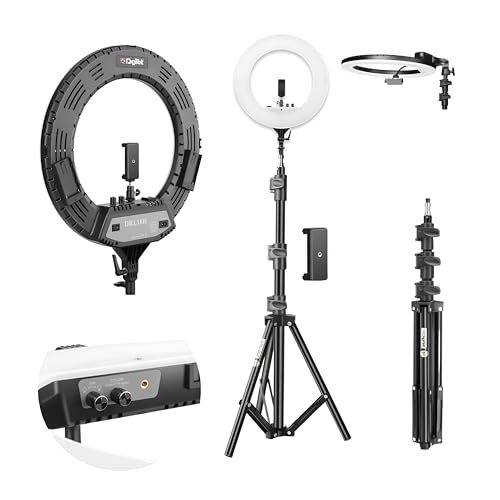 Digitek® 18 Inch Led Ring Light With 158Cm Stand - Ac/Dc Power, Color Temperature Control, Lighting Intensity Control - Photography, Video, Makeup, And Live Streaming - USB Powered