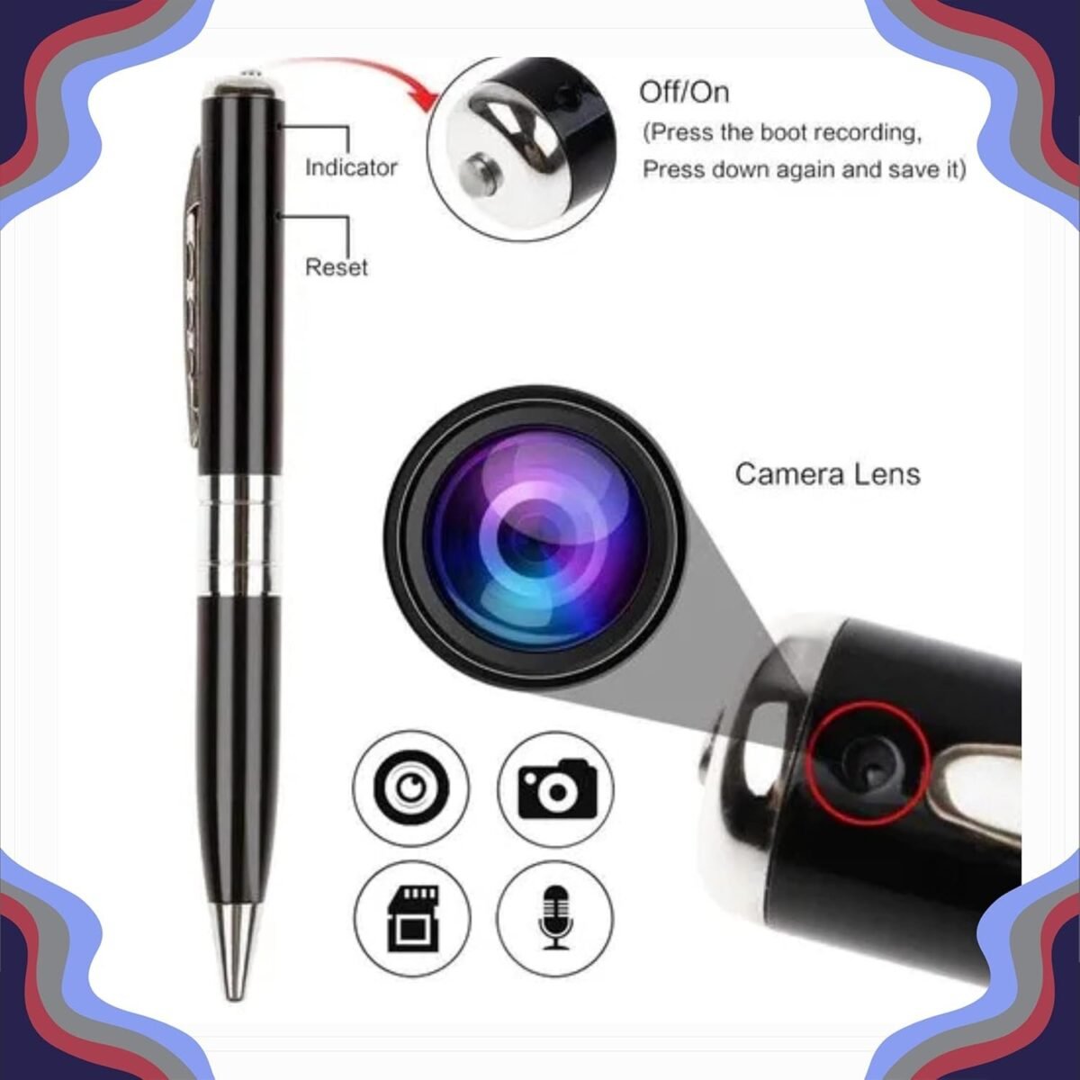 Drumstone ( 𝟏𝟔 𝐘𝐄𝐀𝐑 𝐖𝐀𝐑𝐑𝐀𝐍𝐓𝐘 Camera Pen: Hidden Hd Video Recorder – No Built-In Memory, Expandable Storage, Perfect For Meetings & Personal Use - Image 3