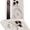 eller santé® Astros Magpro Back Cover Case for iPhone 16 Pro Max with Magnetic Alloy Ring Metal Kickstand Camera Protector TPU Shockproof 10ft Drop Protection Compatible with Mag-Safe- White